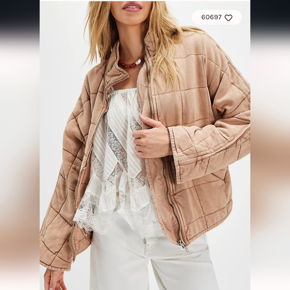 Free People Quilted  Dolman Jacket Size Small